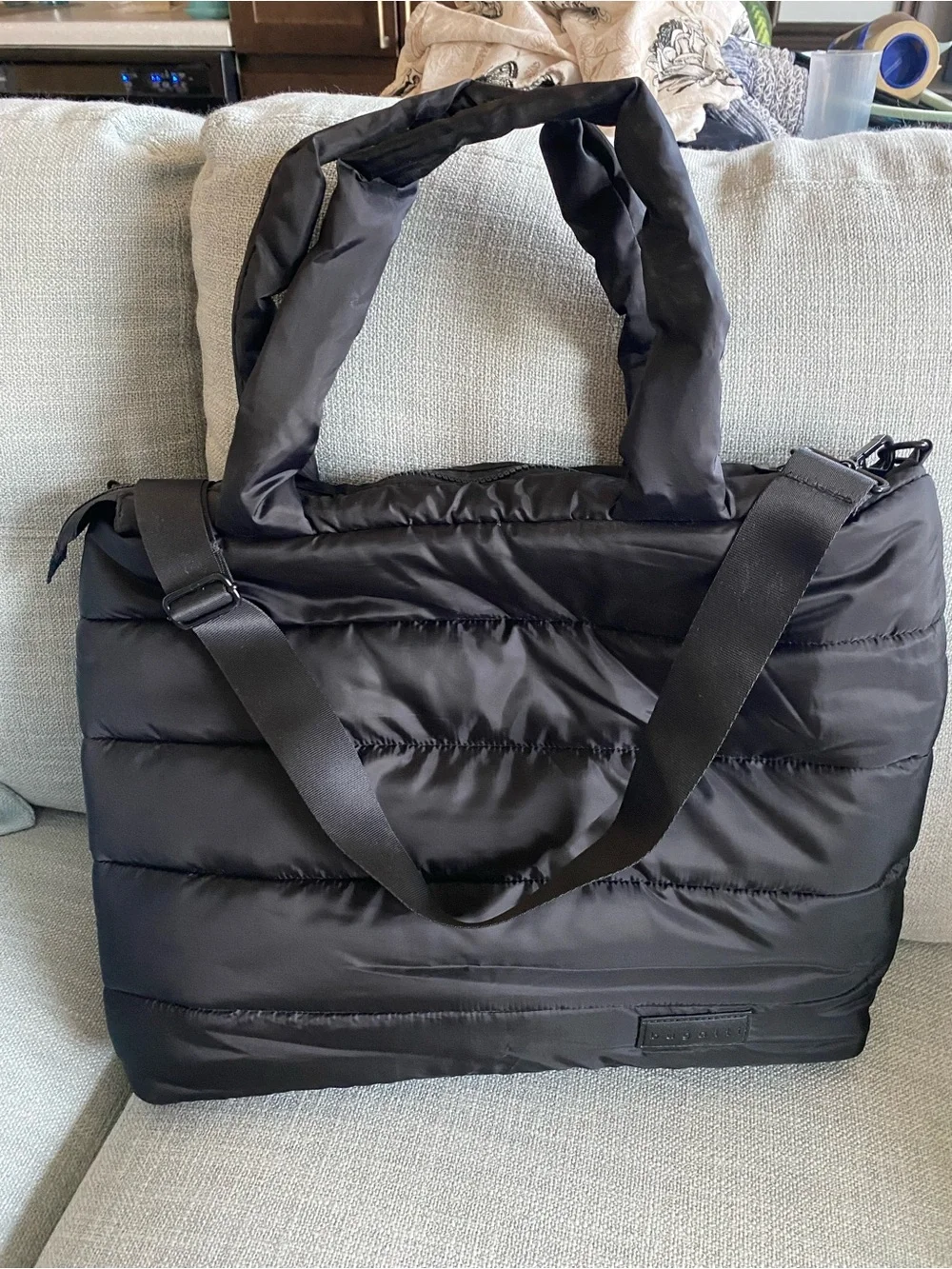 Black Quilted Puffer Laptop- Lightweight Shoulder & Hand Carry.  NEW